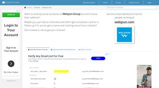 
                            8. Email Address Format for welspun.com (Welspun Group) | Email Format