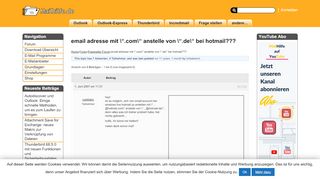 
                            4. email adresse mit \“.com\“ anstelle von \“.de\“ bei hotmail ... - Mailhilfe.de