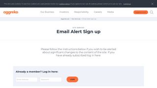 
                            2. Email Alert Sign up | Aggreko plc