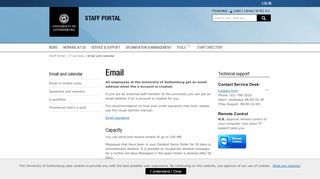 
                            6. Email and calendar – Staff Portal - University of Gothenburg