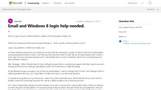 Email and Windows 8 login help needed. - Microsoft Community