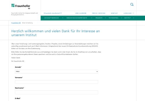 
                            3. Email Anmeldung - Fraunhofer IEE - Fraunhofer-Gesellschaft