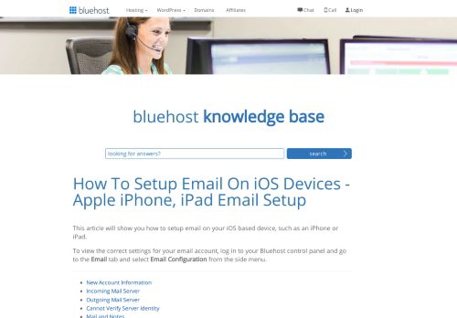 
                            9. Email Application Setup - iOS Devices - My Bluehost