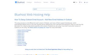 
                            10. Email Application Setup - Outlook - Bluehost