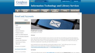 
                            2. Email & Blue Accounts | Information Technology ... - Creighton DoIT