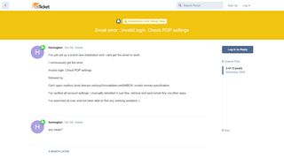 
                            1. Email error : Invalid login. Check POP settings - osTicket