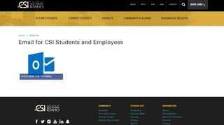 
                            1. Email for CSI Students and Employees - College of Southern Idaho