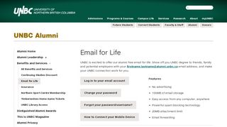 
                            4. Email for Life | University of Northern British Columbia