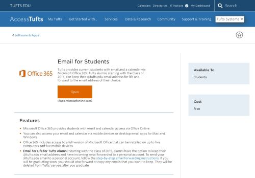 
                            13. Email for Students | Access Tufts