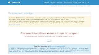 
                            13. Email free.seosoftware@solution4u.com spam report - CleanTalk