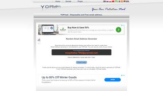 
                            4. Email generator. - YopMail - random email address generator