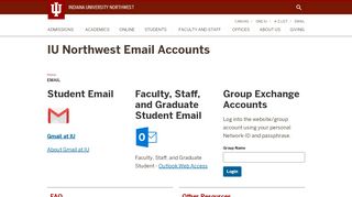 
                            8. Email: IU Northwest Email Accounts: Indiana University Northwest