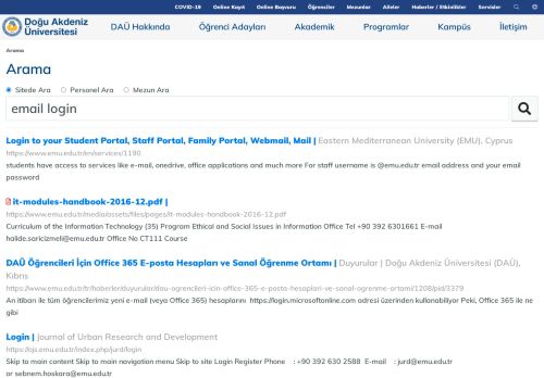 
                            4. email login | Arama | Doğu Akdeniz Üniversitesi (DAÜ), Kıbrıs