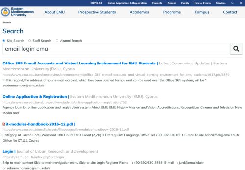 
                            7. email login emu | Search | Eastern Mediterranean University (EMU ...