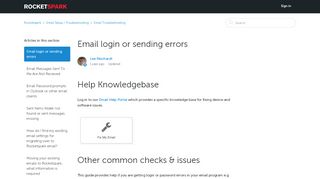 
                            8. Email login or sending errors – Rocketspark