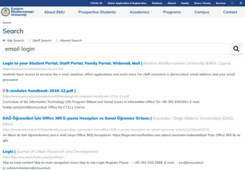 
                            10. email login | Search | Eastern Mediterranean University (EMU), Cyprus