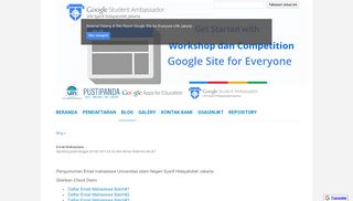 
                            6. Email Mahasiswa - Google Site For Everyone UINJKT - Google Sites