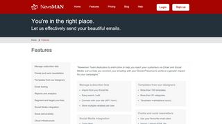 
                            3. Email marketing service - Newsman Features