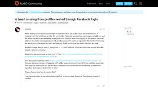 
                            6. Email missing from profile created through Facebook login - Auth0 ...