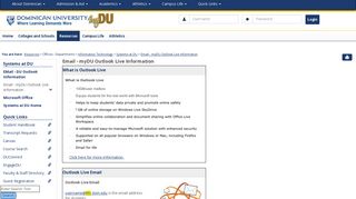 
                            11. Email - myDU Outlook Live Information | Systems at DU | myDU