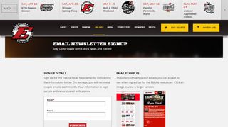 
                            10. Email Newsletter Signup – Eldora Speedway