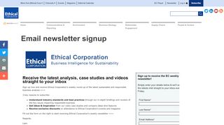 
                            13. Email newsletter signup | Ethical Corporation