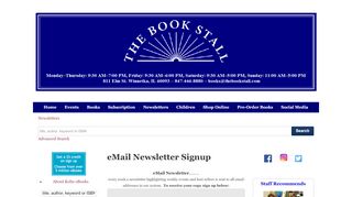 
                            11. eMail Newsletter Signup | The Book Stall