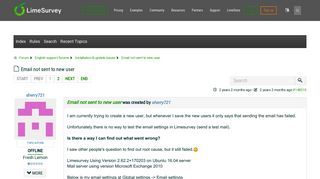 
                            7. Email not sent to new user - LimeSurvey forums