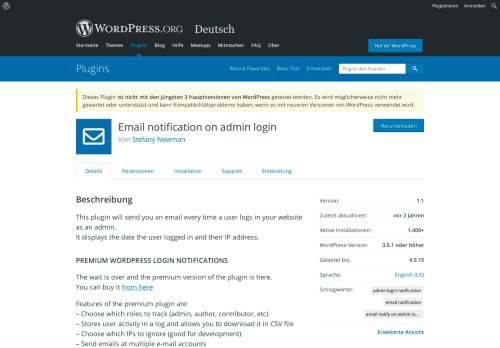 
                            6. Email notification on admin login | WordPress.org