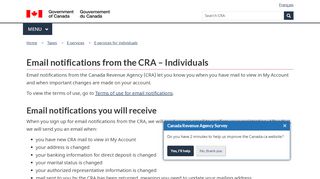 
                            13. Email notifications from the CRA – Individuals - Canada.ca