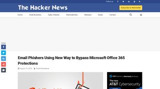 
                            3. Email Phishers Using New Way to Bypass Microsoft Office 365 ...