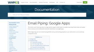 
                            6. Email Piping: Google Apps - WHMCS Documentation