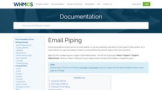 
                            4. Email Piping - WHMCS Documentation
