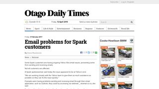 
                            10. Email problems for Spark customers | Otago Daily Times Online News