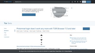 
                            10. email - Protonmail login does´t work any more with TOR Browser 7.0 ...