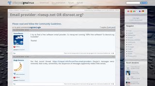
                            11. Email provider: riseup.net OR disroot.org? | Trisquel GNU/Linux ...