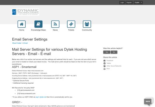 
                            11. Email Server Settings - Dynamic Technologies
