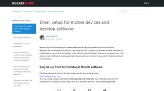 
                            13. Email Setup for mobile devices and desktop software – Rocketspark