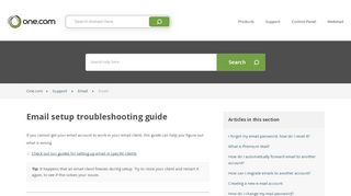 
                            11. Email setup troubleshooting guide – Support | One.com