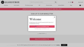 
                            2. Email Sign-Up Page | GLOSSYBOX