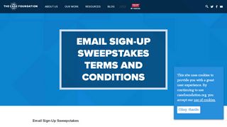 
                            6. Email Sign-Up Sweepstakes Terms and Conditions - Case Foundation