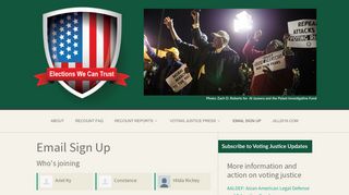 
                            7. Email Sign Up - Voting Justice