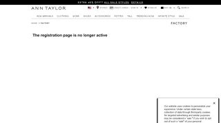 
                            7. Email Signup for Ann Taylor Factory - Insider Perks & In-Store Events