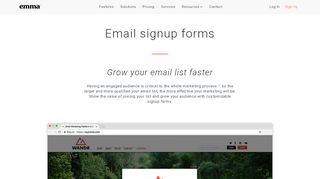
                            12. Email signup forms | Email Marketing Features | Emma Email Marketing
