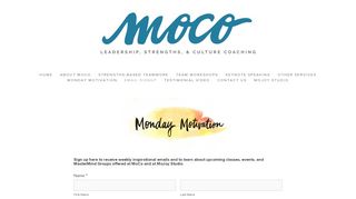 
                            13. Email Signup — MoCo : Leadership, Strengths, & Culture Coaching