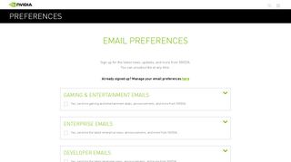 
                            5. Email Signup - Preferences - Nvidia