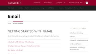 
                            3. Email · Technology Help · Lafayette College