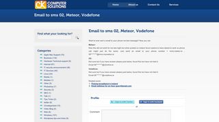 
                            7. Email to sms 02, Meteor, Vodefone | CK Computer Solutions