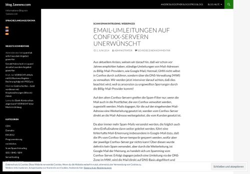 
                            13. eMail-Umleitungen auf Confixx-Servern unerwünscht | blog.1awww.com