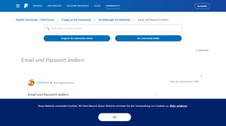 
                            5. Email und Passwort ändern - PayPal Community